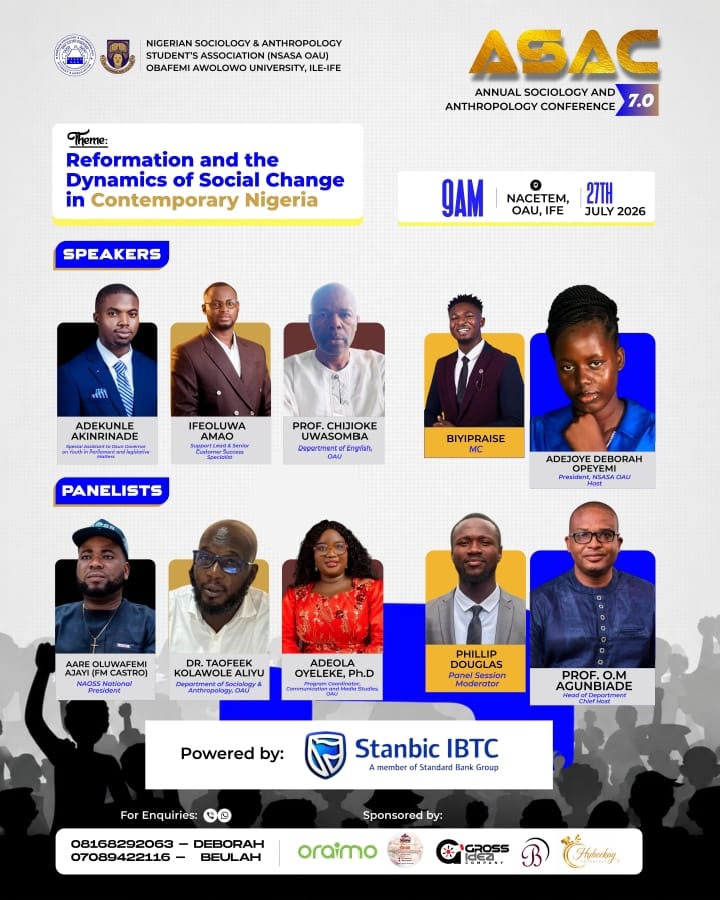 ASAC 7.0: When the Titans of Sociology & Anthropology Gather to Redefine Nigeria’s Future
